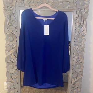 TOBI open sleeved, cobalt blue dress.